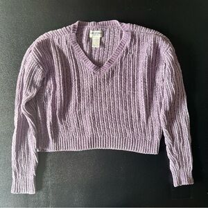New super soft purple mohair knit cropped sweater, never worn, size S